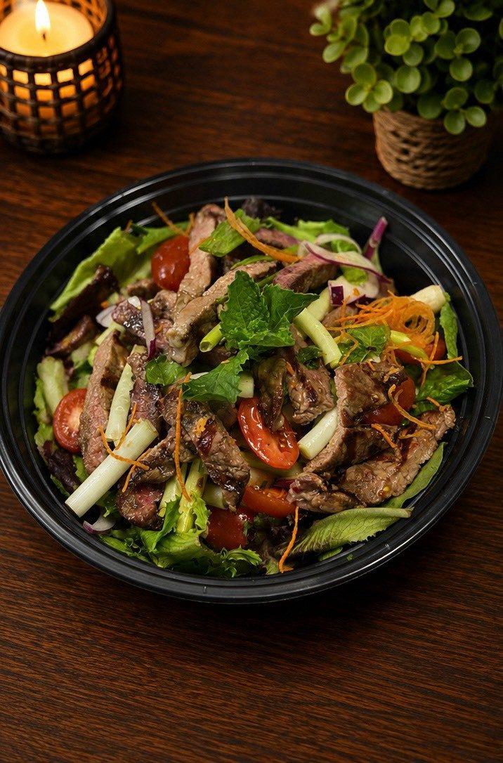 Rib-Eye Salad (สลัดเนื้อย่าง) — Salads at Narwhal Thai Table, Huntington Beach