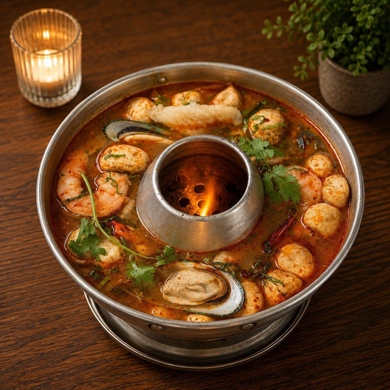 Tom Yum Seafood (ต้มยำทะเล) — Soup at Narwhal Thai Table, Huntington Beach